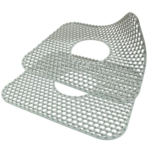 2 Pack Non Slip Kitchen Sink Mats (13.4"x11.6" Center Drain 2PC)