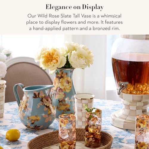 Enamel Tall Vase (Slate Wild Rose)