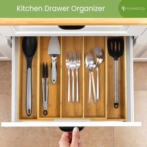 Kitchen Drawer Organizer (Natural / 5 Slot)