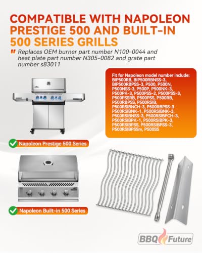 Grill Replacement Parts for Napoleon Prestige 500 (Heat Plates + Burners + Grates)