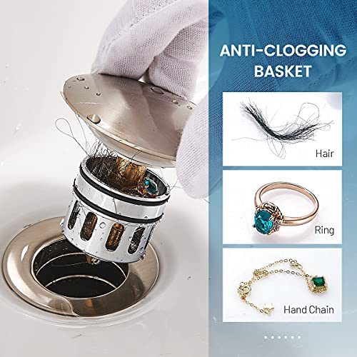 Bathroom Sink Drain (Without Overflow / Brushed Nickel)