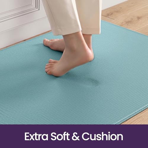 Kitchen Floor Mats Cushioned Anti Fatigue (2-turquoise / 86"l X 23"w X 0.4"th)