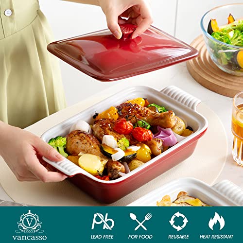 Blossom Casserole Dish With Lid (Red / 1.9 Quart)