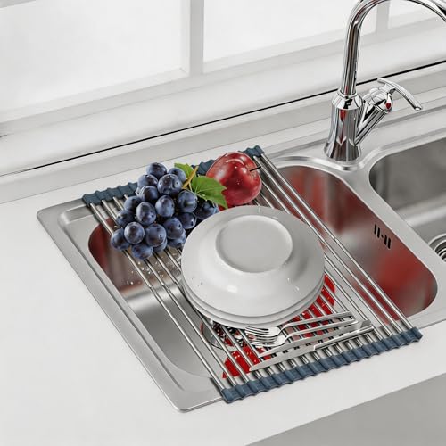 CHIRISEN Expandable Large Roll Up Dish Drying Rack