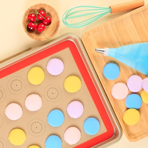Macaron Silicone Baking Mats for Half Sheet Pan (Bright Orange / 16.5"L x 11.6"W)