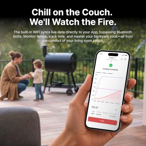 Sync Gold Dual Wireless WiFi Meat Thermometer with Carrying Case (2 Probes Set)