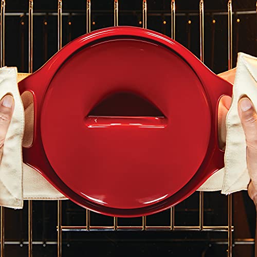 Solid Glaze Ceramics Casserole Bakers (Red)