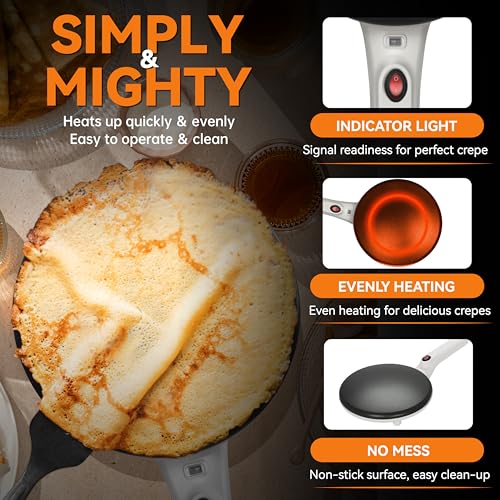 Instant Crepe Maker with Handle (Crepe Maker (White))