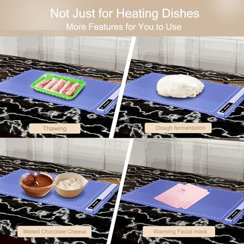 Foldable Silicone Electric Warming Tray (Blue-2pack)