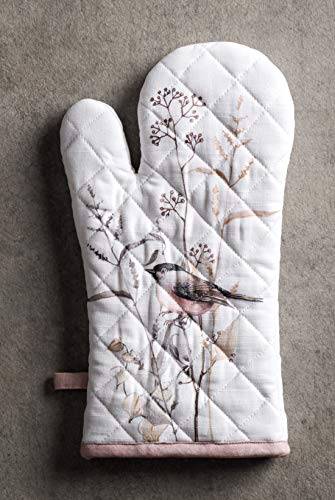 100% Cotton Oven Mitt & Pot Holder Set (058 - Meadow Florals - Brown / 7.5" x 13" & 8" x 8" (Oven Mitt & Pot Holder))