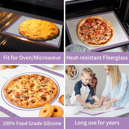 Silicone Pastrty Mat for Dough Rolling (Purple / 26"L x 16"W)