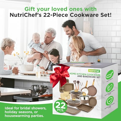 22‑Piece Non‑Stick Ceramic Pots and Pans Set (Maroon Marble / 22pc Set)