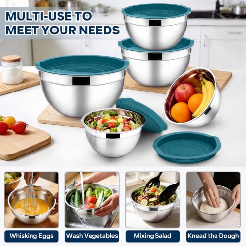 Mixing Bowls with Lids Set (Dark Blue / 10 Piece)