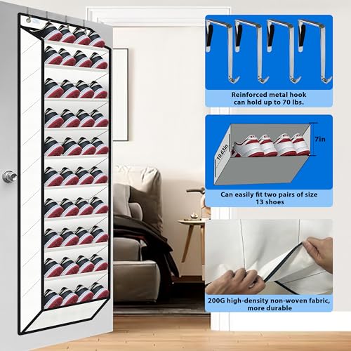 10 Tiers Shoe Organizer for Closet (White)