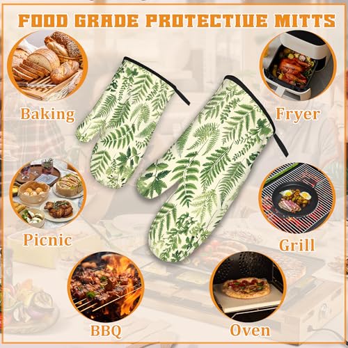 Fern Herbs Oven Mitts and Pot Holders Set (4 Count)