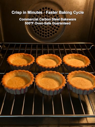 4 Inch Mini Quiche Pans Gold 6 Pack. Egg Tart Molds w (4*0.8IN)