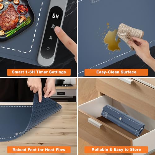 Warming Mat for Food 24"x15" (X Large Size: 24"x15" / Navy)