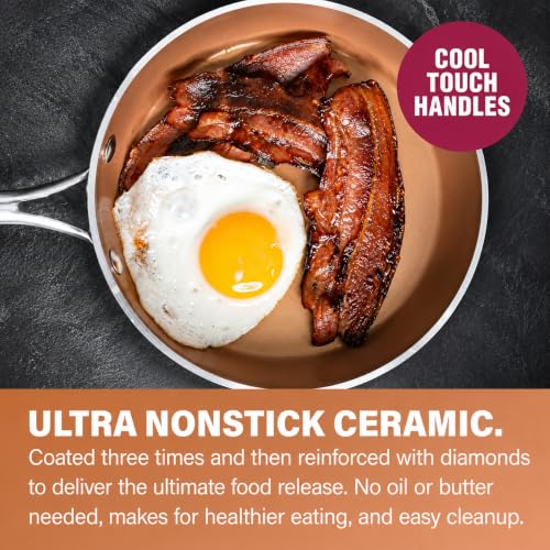 Hammered 15Pc Pots and Pans Set Non Stick Ceramic Cookware Set