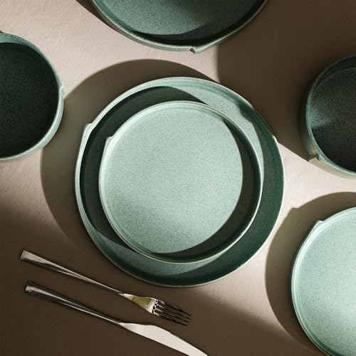 Bao 4 Piece Dinner Plate Set Stoneware (Green / 4-Piece - Dinner Plate)