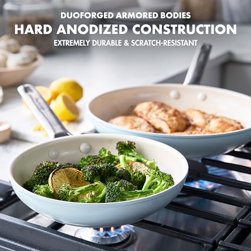Padova Hard Anodized Healthy Ceramic Nonstick (10 Piece Cookware Set / Light Blue)