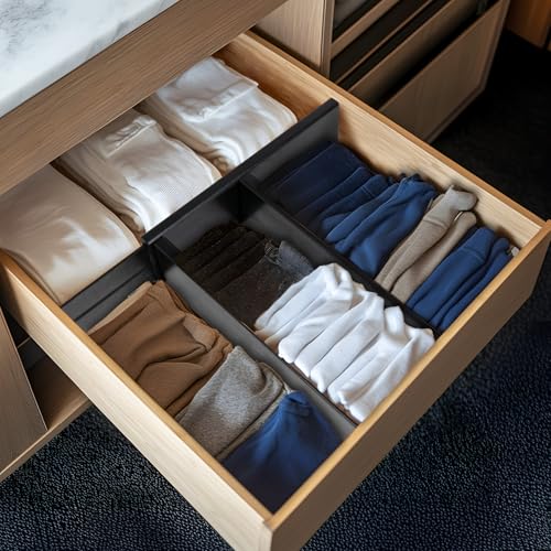 Dresser Drawer Dividers (Black / 4"H, Small)