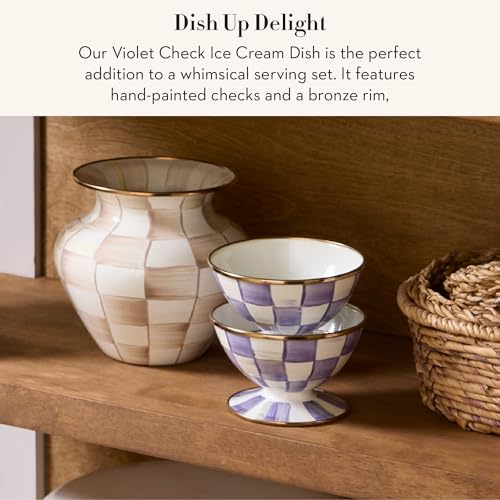 Enamel Ice Cream Bowl (Violet Check)