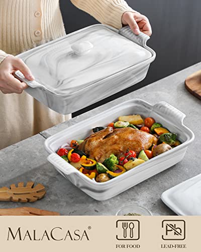 3.4 Qt Casserole Dish with Lid (3.4 QT - Marble Grey)