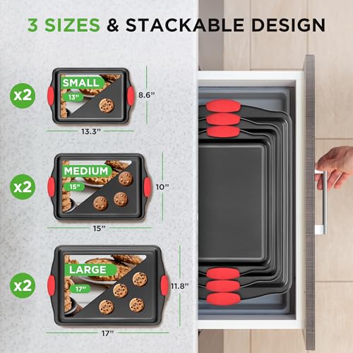 Nonstick Baking Pans Set (6 Pack sorted sizes)
