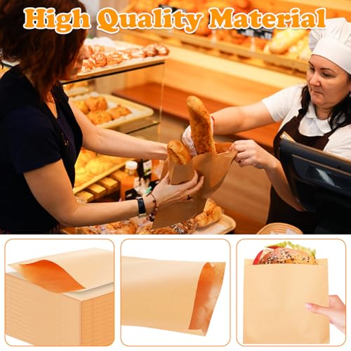 600 Pack Paper Sandwich Bags 10x10 inch Wax Paper Bags for Bakery (Kraft-600PCS / 10x10 inch)