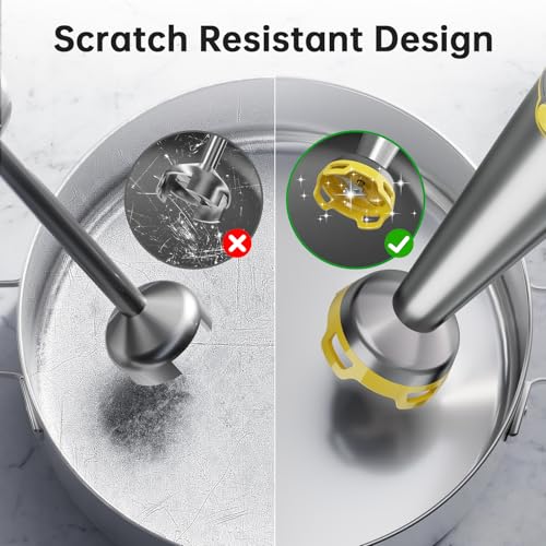 Immersion Blender Handheld Corded Hand Blenders Set 1100W (Yellow / 5 in 1)