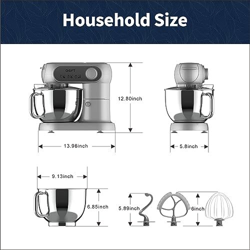 Stand Mixer 6QT Mixers Kitchen Electric Stand Mixer (Gray / One Bowl (6QT))