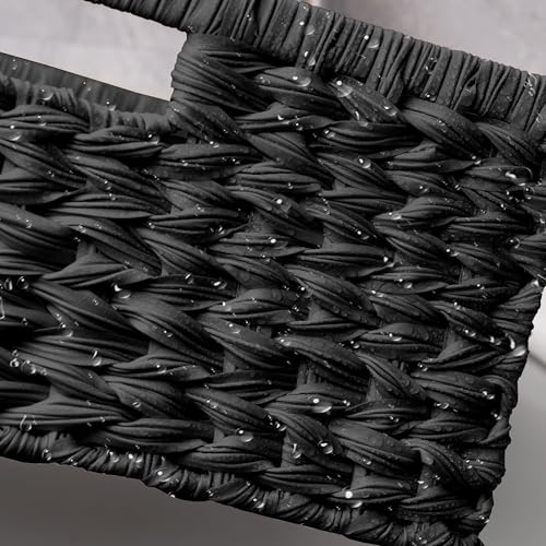 Storage Baskets for Organizing (Black / 16½"L x 13"W x 7½"H)