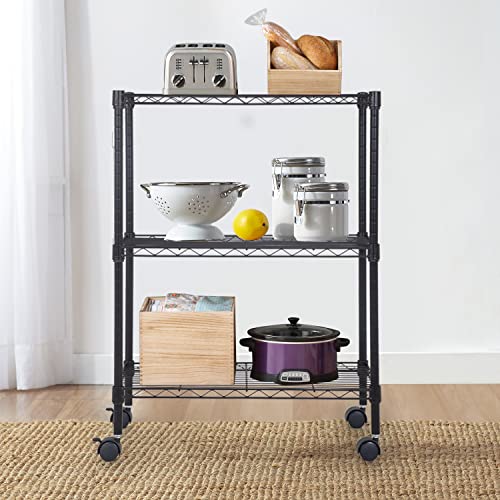 3 Tier Wire Shelf with Wheels