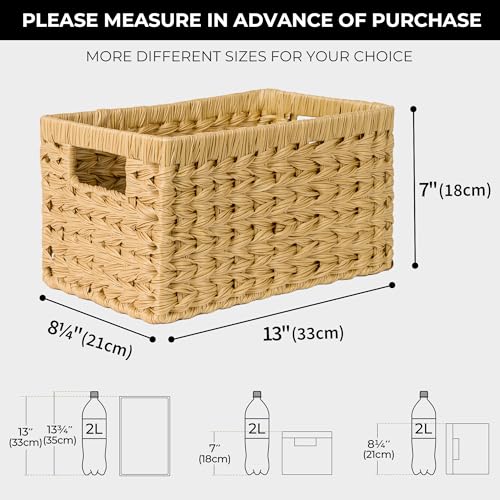 Wicker Storage Baskets (Natural / 13"L x 8¼"W x 7"H)
