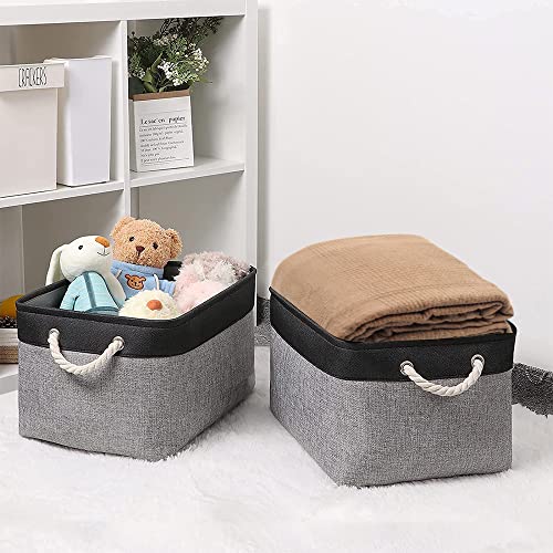Organization and Storage Basket for Organizing (Black&Grey / 3PCS/X Large -17.7Lx13.8Wx9.8H)