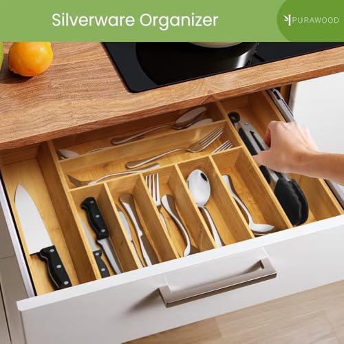 Bamboo Drawer Organizer (Natural / 9 Slot)