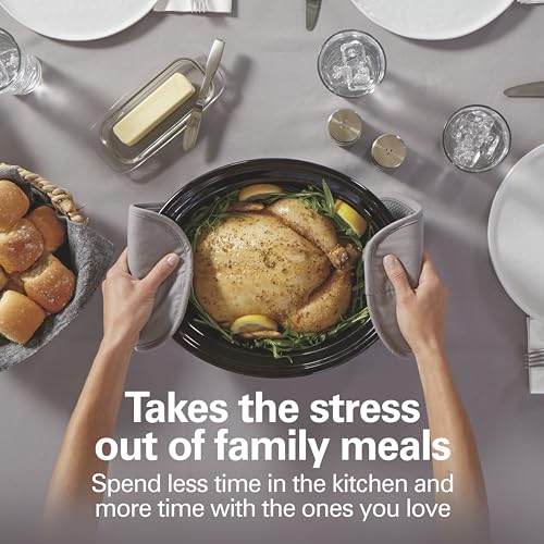 6 Quart Set & Forget Programmable Slow Cooker (6 Quarts, 15 Cooking Options, Black)