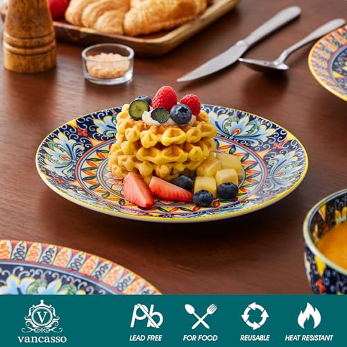 12 Pieces Dinnerware Sets (Service for 4 (12 Pcs) / Bohemian Yellow)