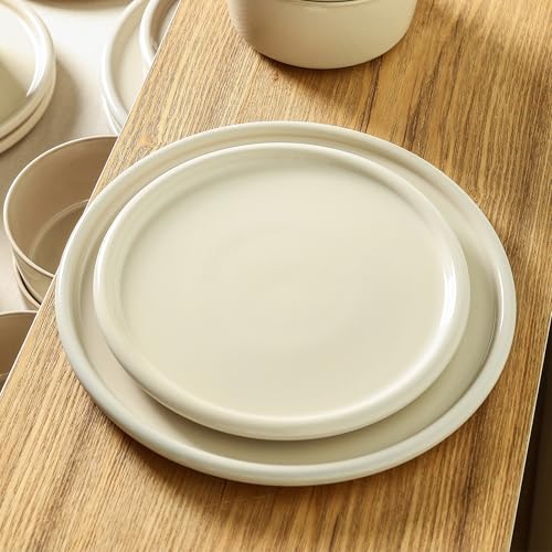Eden 4 Piece Dinner Plate Set Stoneware (Beige / 4-Piece - Dinner Plate)