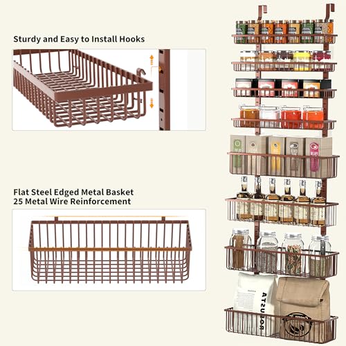 Over The Door Pantry Organizer (Brown / 8-Tier)