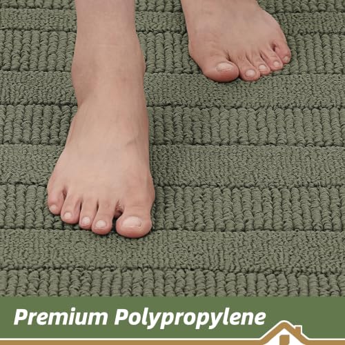 24x60 in Kitchen Rugs Non Slip Washable Kitchen Runner Rug (2' x 5' (Semicircular) / Green)