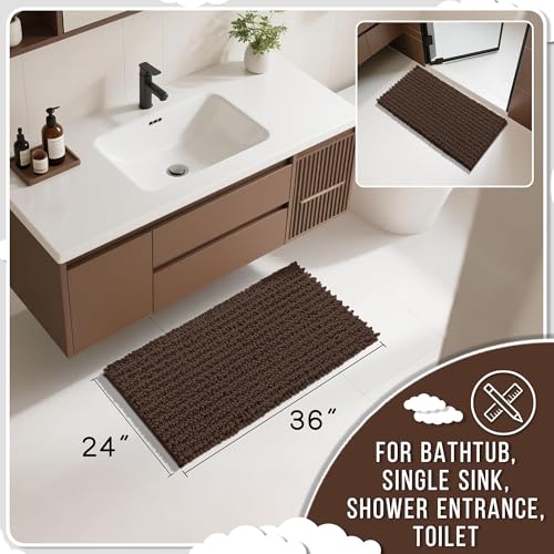 Large Bathroom Rugs Non Slip Washable 36x24 Inch