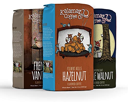 Whole Bean Flavored Coffee Variety Pack (12 Ounce (Pack of 3))