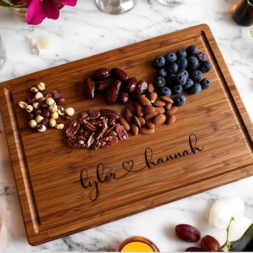Handmade Personalized Bamboo Cutting Board (First Name Engraving)