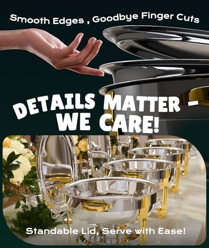 Chafing Dishes for Buffet 4 Pack (4 PACK / Gold)