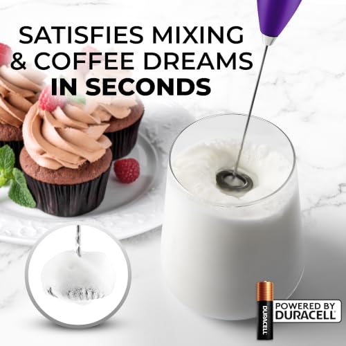 Zulay Powerful Milk Frother for Coffee with Upgraded Titanium Motor (Lush Purple / OG Frother)