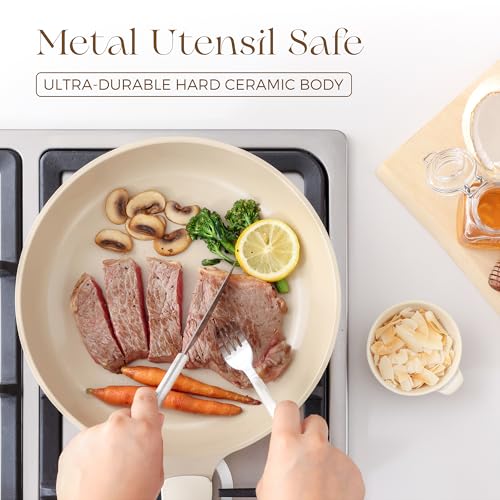 Nonstick Ceramic Frying Pan (10 Inch / Coconut White)