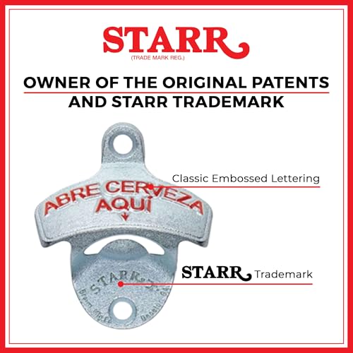 Original Plain Wall Mounted Bottle Opener (2 PC - Silver Plain STARR "X")