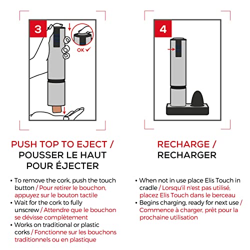 Elis Touch Rechargeable Electric Corkscrew (Medium / Stainless Steel)