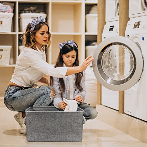 Storage Bins Medium 3 Pack Storage Baskets for Organizing Shelves (Grey / 3PCS/Medium -13.8Lx9.8Wx6.7H)
